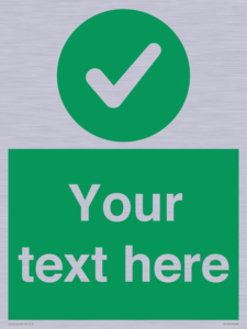 Custom green background, green circle with tick